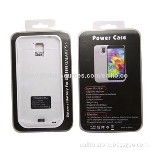 Power Bank Cases for Samsung Galaxy S5 with 3,200/4,500mAh Lithium Polymer Battery